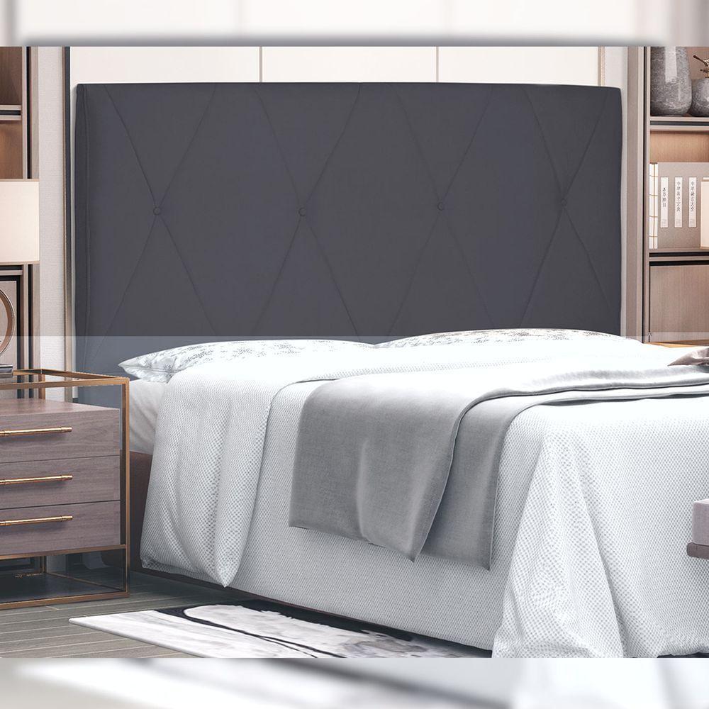 Cabeceira Decorativa 1,40m Yves Suede Cinza - 2