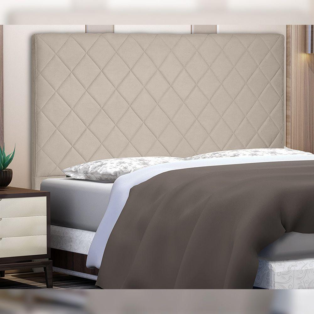 Cabeceira Decorativa 1,40m Givenchy Suede Bege - 2