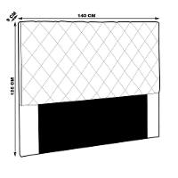 Cabeceira Decorativa 1,40m Givenchy Suede Bege - 5