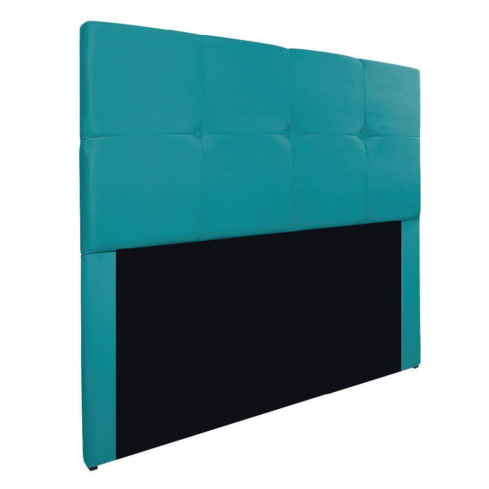 Cabeceira King Marseille P02 195 Cm Suede Azul Turquesa - 1