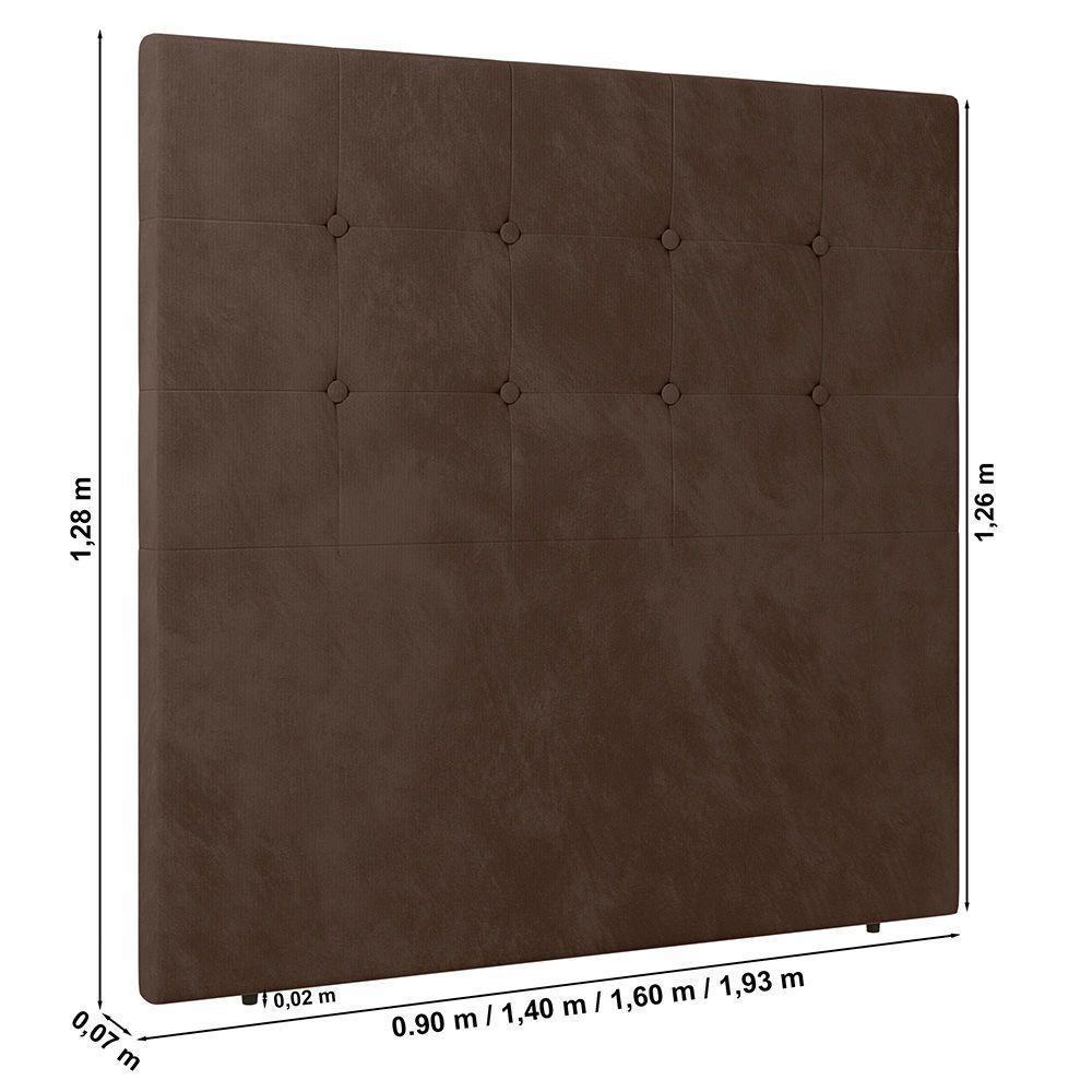 Cabeceira Cama Box Casal Luana 140cm Veludo Marrom - Abmaza - 4