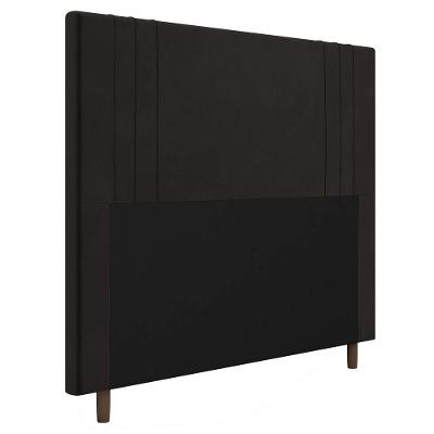 Cabeceira Box Casal King Size Ferrara 193cm Suede Marrom