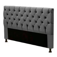 Cabeceira Box Casal King Size Cristal 195cm Suede Cinza - 1