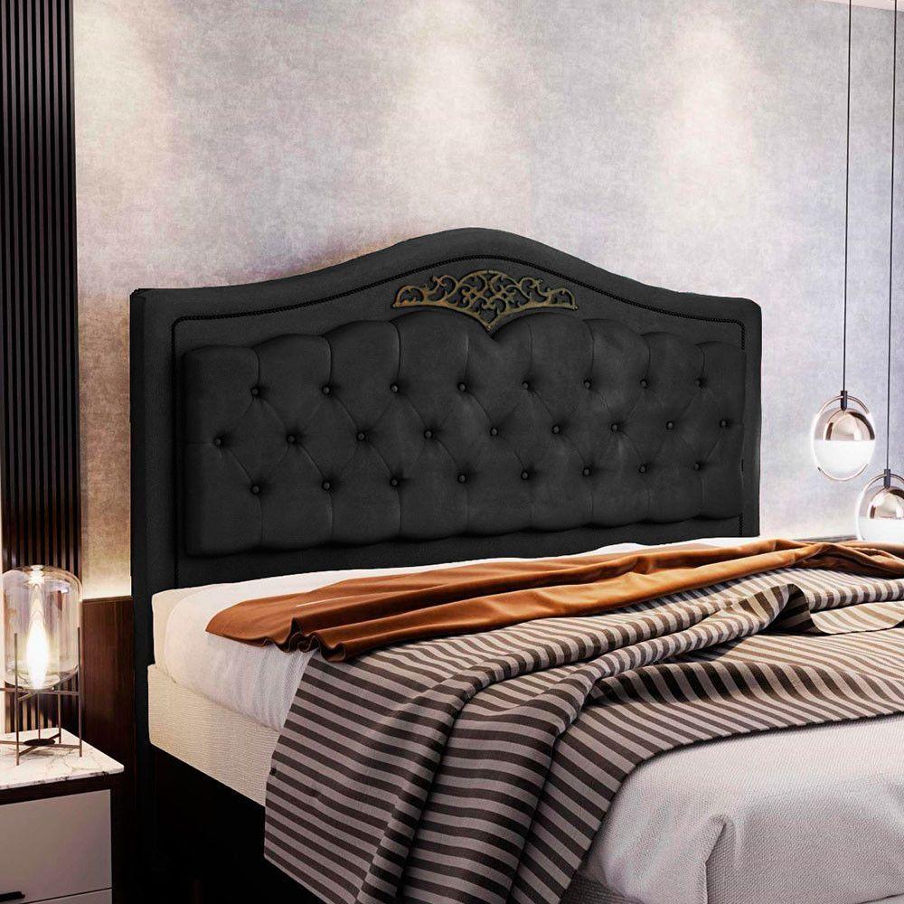 Cabeceira Holanda 1,95 M Com Design Retro King Preto - 1