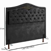 Cabeceira Holanda 1,95 M Com Design Retro King Preto - 2