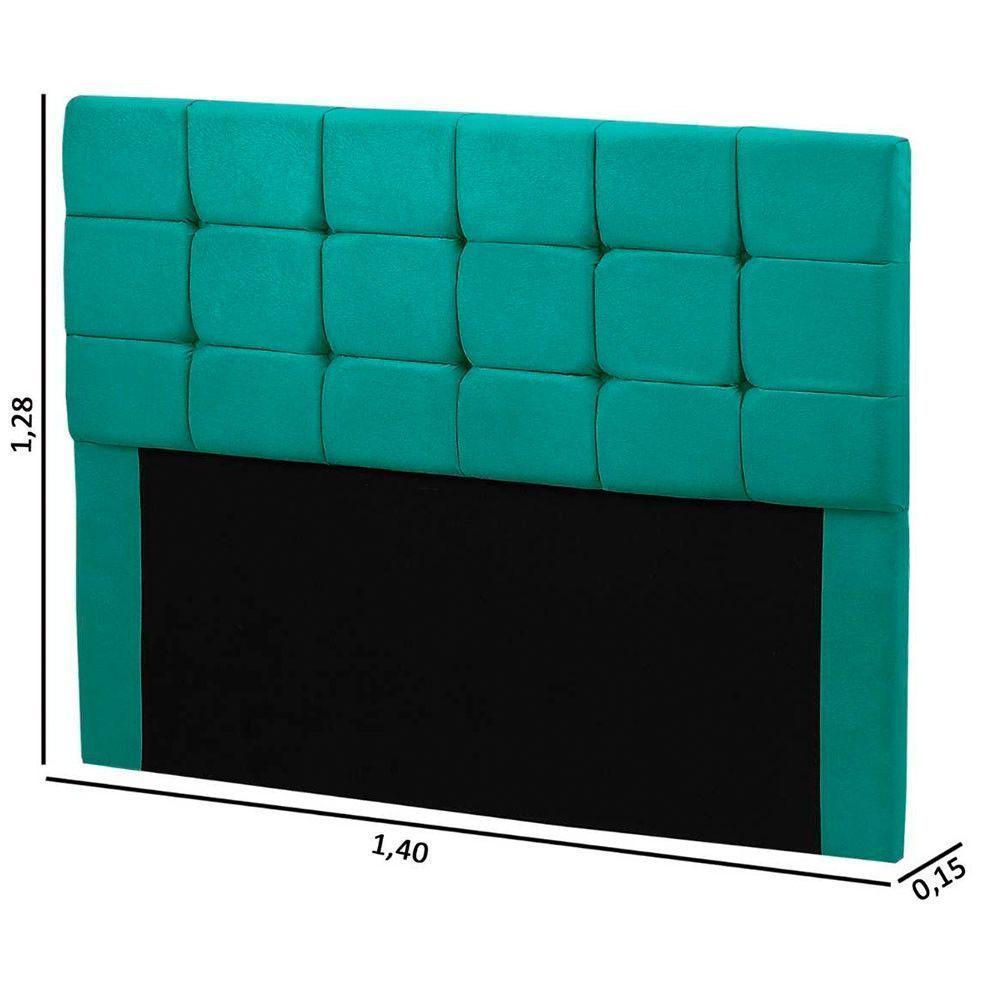 Cabeceira Julia 1,40 M Casal Com Design Moderno Ciano - 3