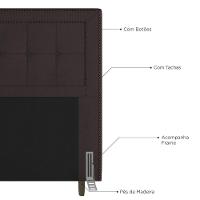 Cabeceira Box King Size 195cm Com Tachas E Frame Marrom - 2