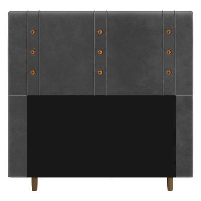 Cabeceira Cama Box Casal Queen Size Roma 160cm Veludo Cinza