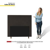 Cabeceira Cama Box Casal Lisboa 140cm Veludo Marrom - 2