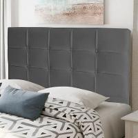 Cabeceira Estofada Box Casal King Size Fiorella 195cm Cinza - 4