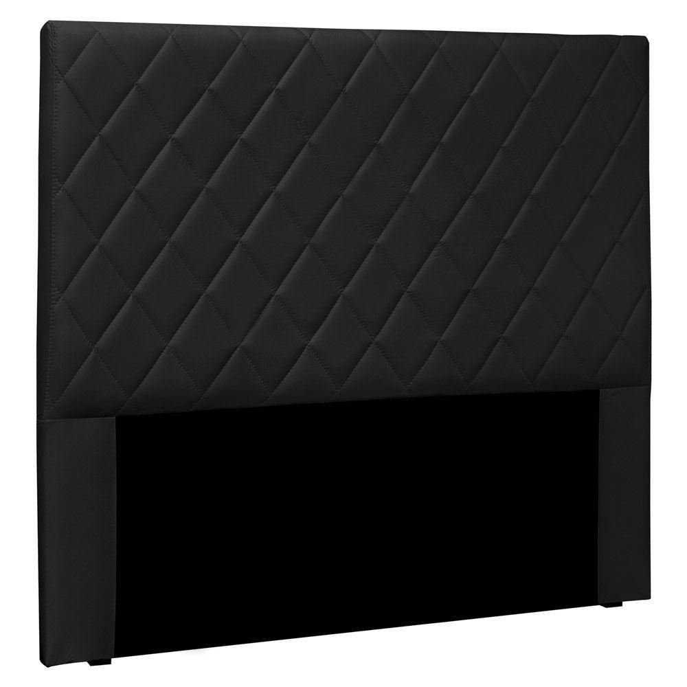 Cabeceira Estofada Box Casal King Size Esmeralda 195cm Preto - 1