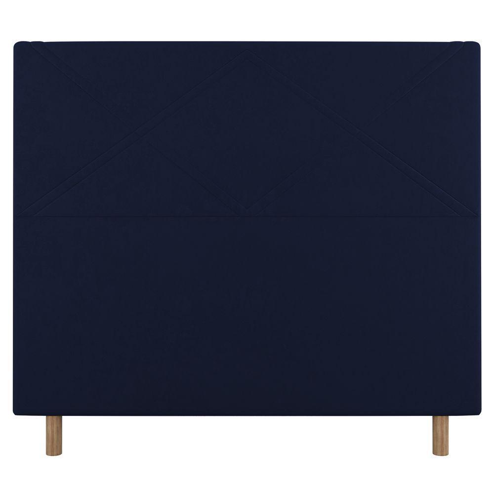 Cabeceira Cama Box Casal Queen 160cm Veludo Azul Marinho - 4