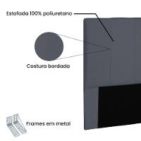 Cabeceira Estofada Box Casal King Size Ravenna 195cm Cinza - 4