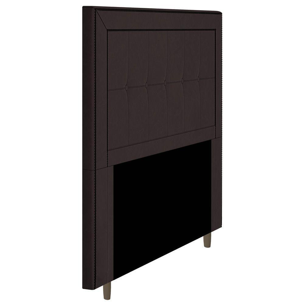 Cabeceira Box King Size 195cm Com Tachas E Frame Marrom - 3