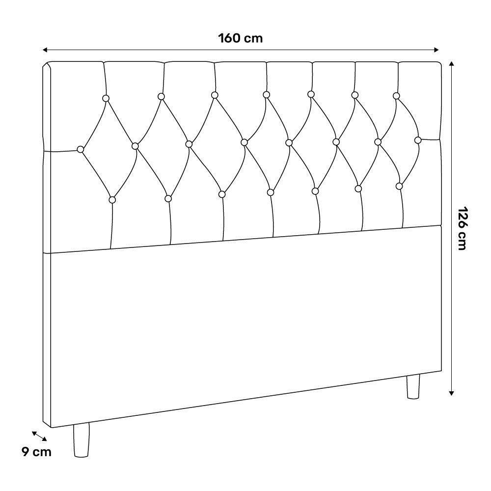 Cabeceira Cama Box Casal Queen Size Madrid 160cm Marrom - 2
