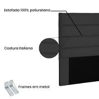 Cabeceira Estofada Box Casal King Size 195cm Suede Preto - 5