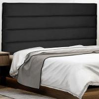 Cabeceira Estofada Box Casal King Size 195cm Suede Preto - 7