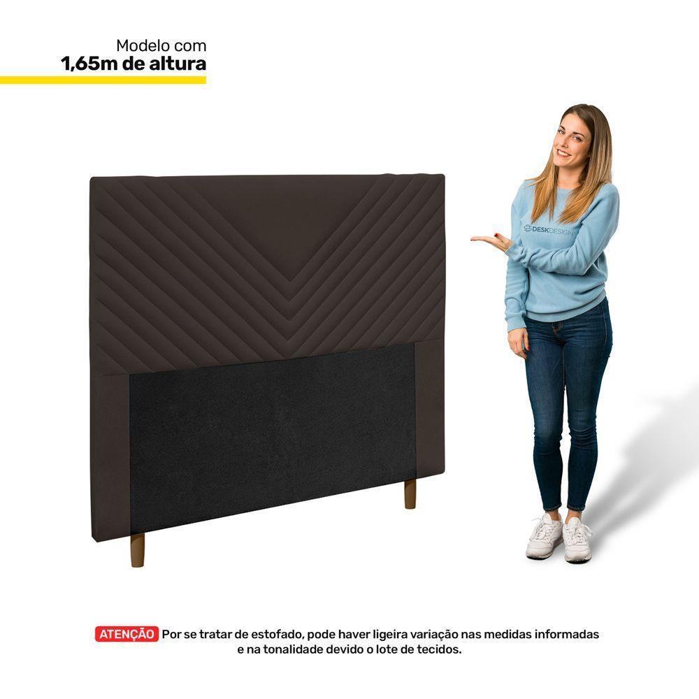 Cabeceira Cama Box Solteiro Viena 90cm Corano Marrom - 4