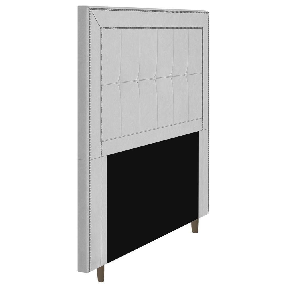 Cabeceira Box Queen Size 160cm Com Tachas E Frame Branco - 3
