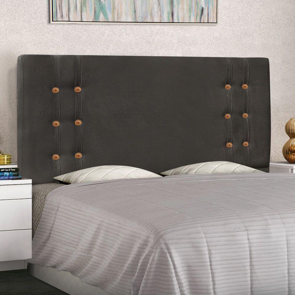 Cabeceira Estofada Box Casal King Size Monreale 195cm Cinza - 4