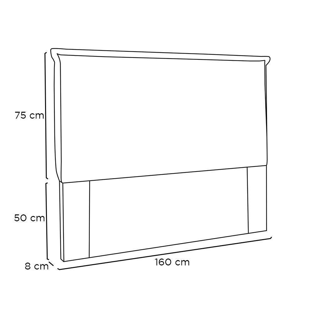 Cabeceira Estofada Box Casal Queen Size 160cm Azul Marinho - 2