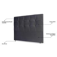 Cabeceira Estofada Box Casal Fiorella 140cm Suede Cinza - 3