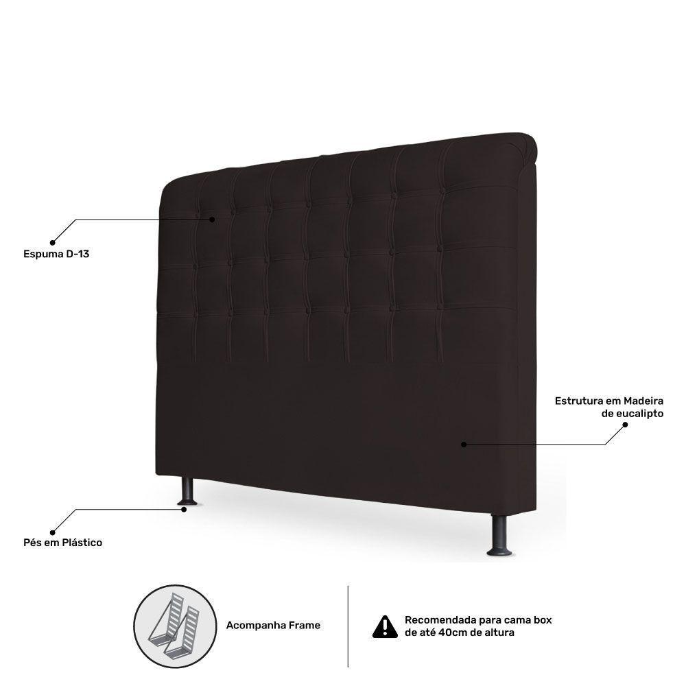Cabeceira Estofada Box Casal Queen Louise 160cm Marrom Cacau - 3