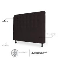 Cabeceira Estofada Box Casal Queen Louise 160cm Marrom Cacau - 3