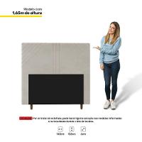 Cabeceira Cama Box Casal Lisboa 140cm Veludo Bege - 2