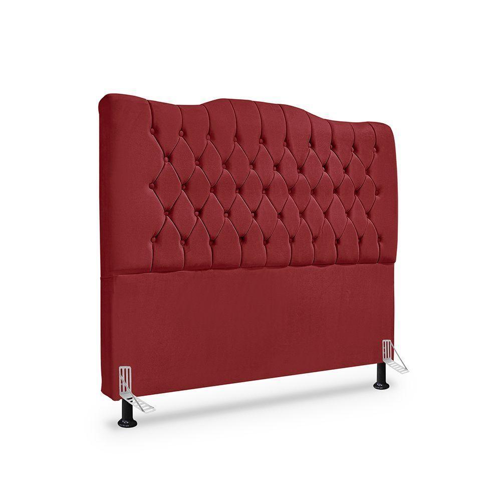 Cabeceira De Cama Box Queen 160cm Dunas - Veludo Vermelho - 1