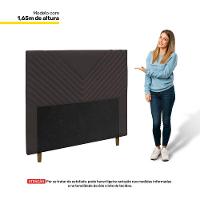 Cabeceira Cama Box Solteiro Viena 90cm Veludo Marrom - 6