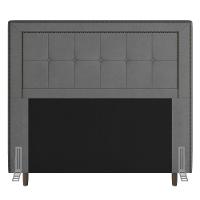 Cabeceira Box Casal King Size 195cm Com Tachas E Frame Cinza - 1