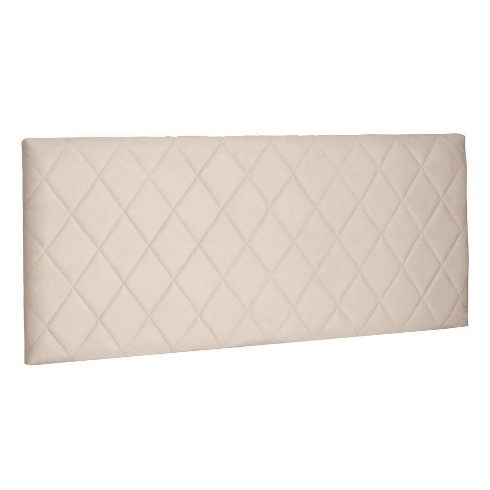 Cabeceira Estofada Box Casal Queen Esmeralda 160cm Bege - 1