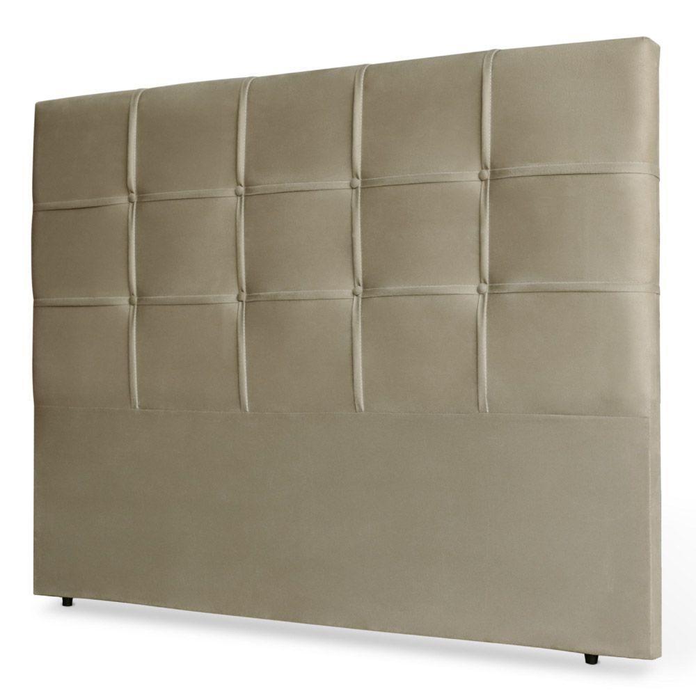 Cabeceira Estofada Box Casal Fiorella 140cm Bege Escuro - 1
