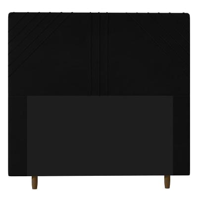 Cabeceira Cama Box Casal Lisboa 140cm Suede Preto