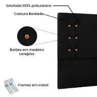 Cabeceira Estofada Box Casal Monreale 140cm Suede Preto - 3