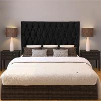 Cabeceira Casal 1,95m Paris Suede Preto Dal Poz Estofados - 1