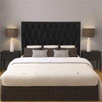 Cabeceira Casal 1,95m Paris Suede Preto Dal Poz Estofados