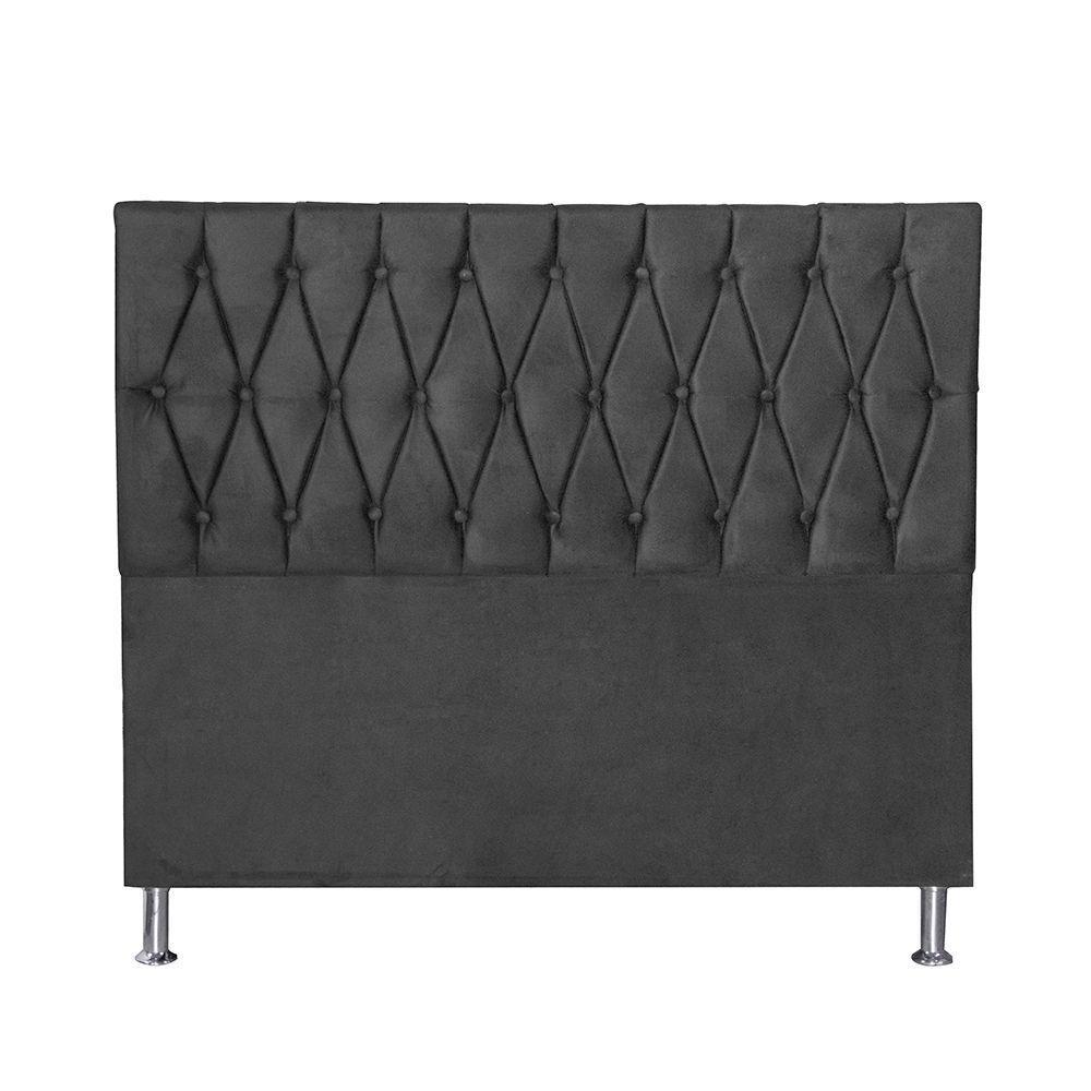 Cabeceira Casal 1,95m Paris Suede Cinza Dal Poz Estofados - 6