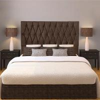 Cabeceira Casal 1,40m Paris Suede Marrom Dal Poz Estofados - 1