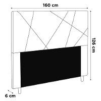 Cabeceira Box Casal Queen Size 160cm Veludo Azul Marinho - 2