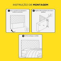 Cabeceira Estofada Box Casal King Size 195cm Suede Preto - 2