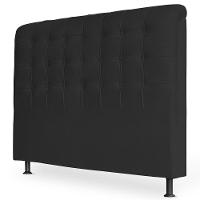 Cabeceira Estofada Box Casal Queen Louise 160cm Suede Preto - 1