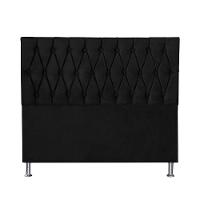 Cabeceira Casal 1,40m Paris Suede Preto Dal Poz Estofados - 4
