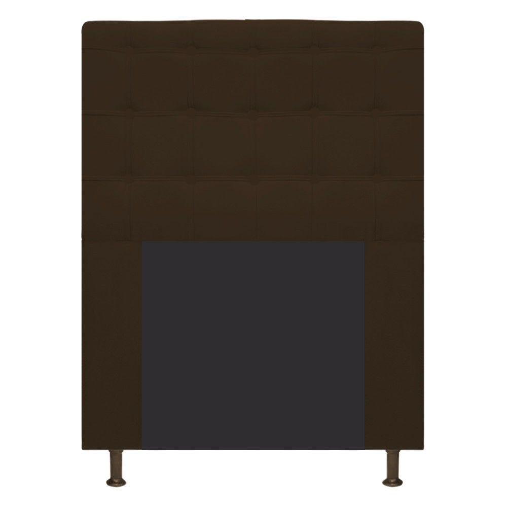 Cabeceira Estofada 90 Cm Solteiro Com Botonê Suede Marrom - 4