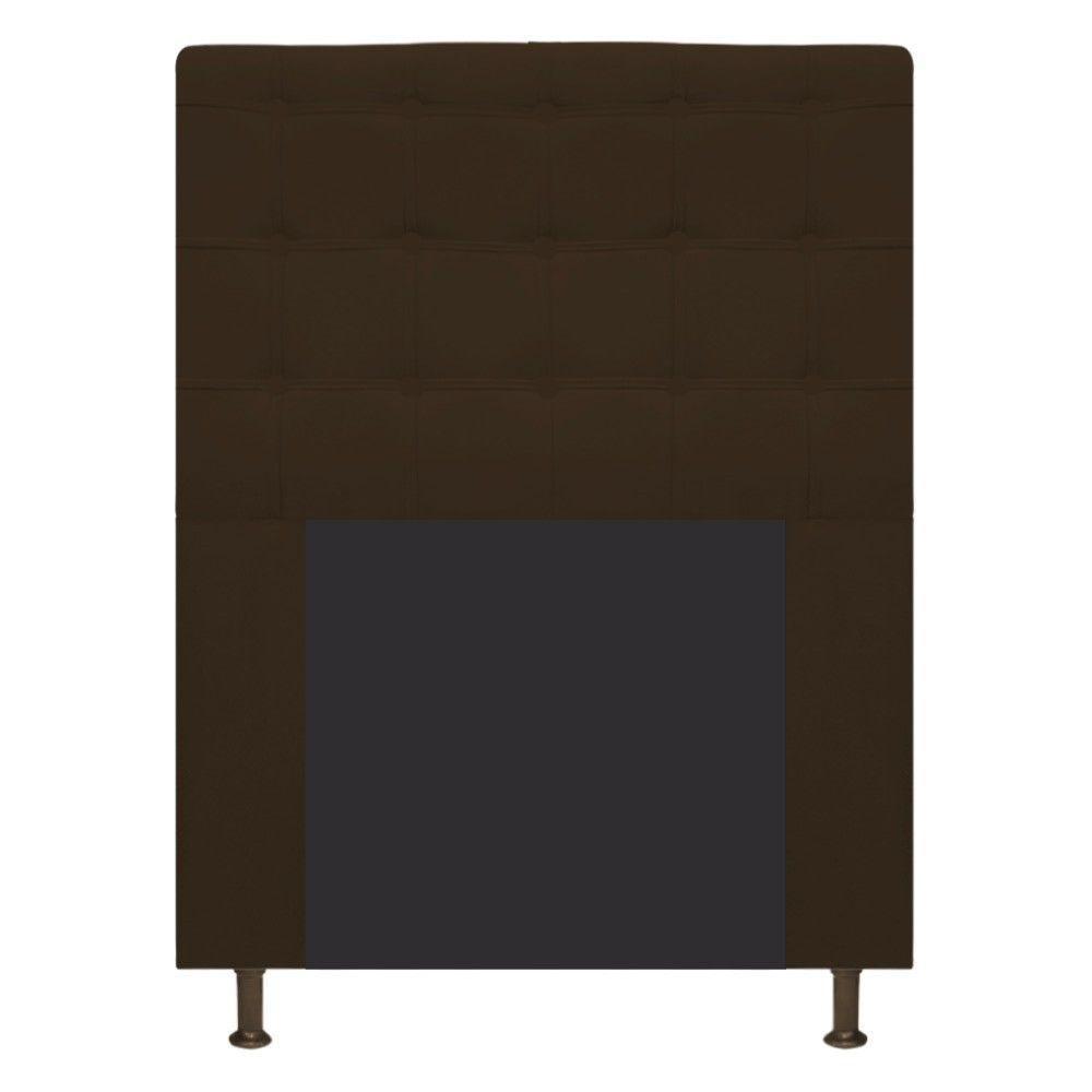 Cabeceira Estofada 90 Cm Solteiro Com Botonê Suede Marrom - 2