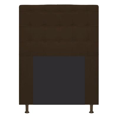 Cabeceira Estofada 90 Cm Solteiro Com Botonê Suede Marrom