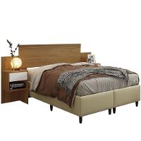 Cabeceira Master Quarto Casal E Queen Com Mesa De Cabeceira Cinamomo/off White Cinamomo/off White - 5