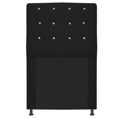Cabeceira Estofada 90 Cm Solteiro Com Strass Corano Preto