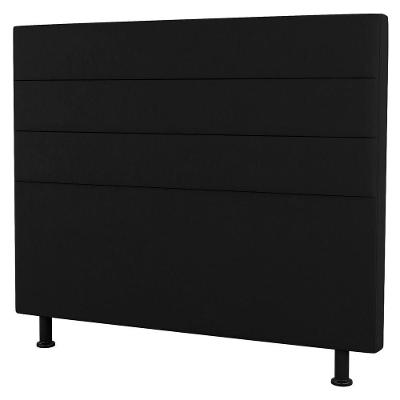 Cabeceira Solteiro Malik 90cm Suede Preto